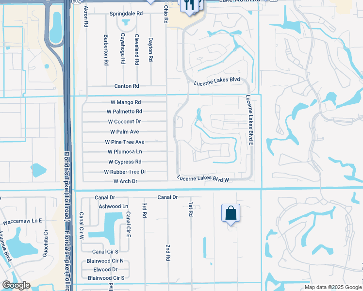 map of restaurants, bars, coffee shops, grocery stores, and more near 7770 Tahiti Lane in Lake Worth