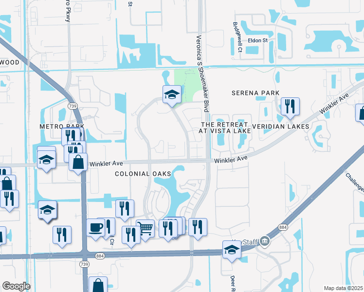 map of restaurants, bars, coffee shops, grocery stores, and more near 4831-2 Schoolhouse in Fort Myers