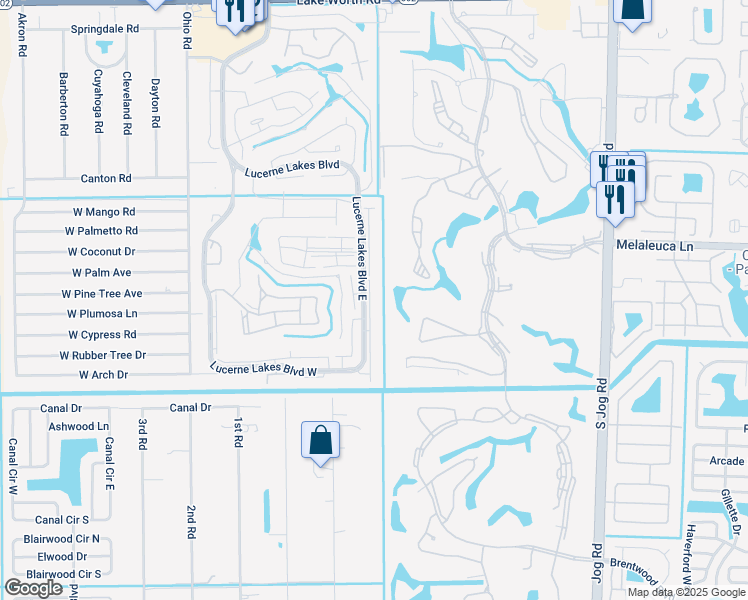 map of restaurants, bars, coffee shops, grocery stores, and more near 4696 Lucerne Lakes Boulevard East in Lake Worth