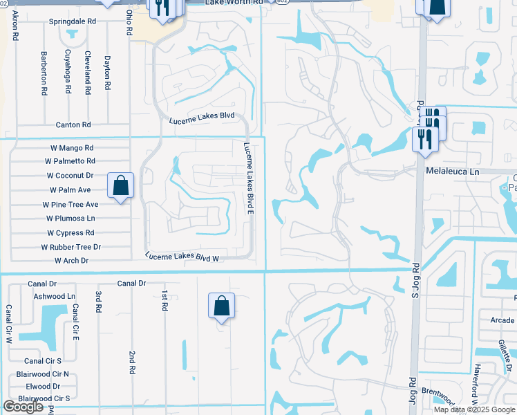 map of restaurants, bars, coffee shops, grocery stores, and more near 4696 Lucerne Lakes Boulevard East in Lake Worth