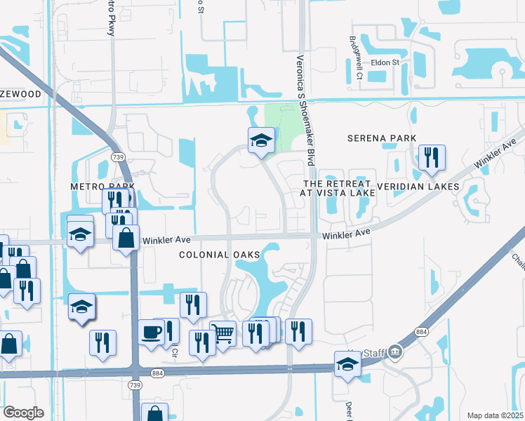map of restaurants, bars, coffee shops, grocery stores, and more near 3407 Winkler Avenue in Fort Myers
