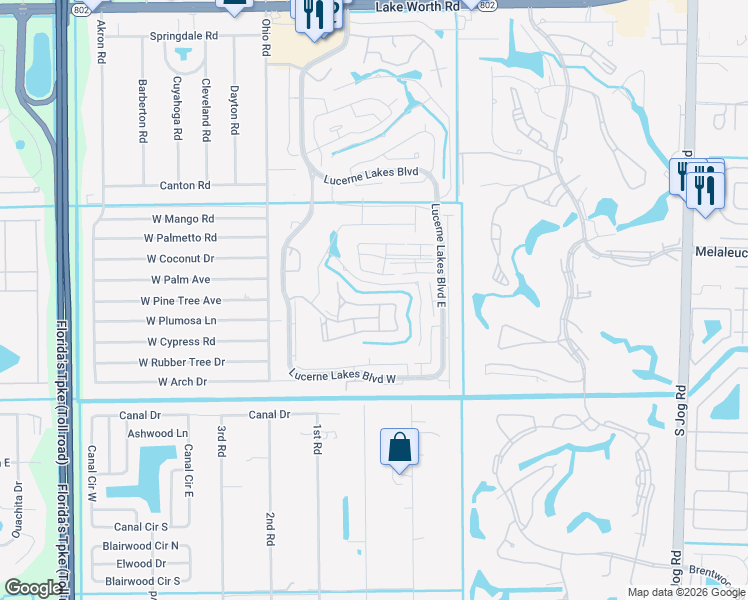 map of restaurants, bars, coffee shops, grocery stores, and more near 7178 Golf Colony Court in Lake Worth