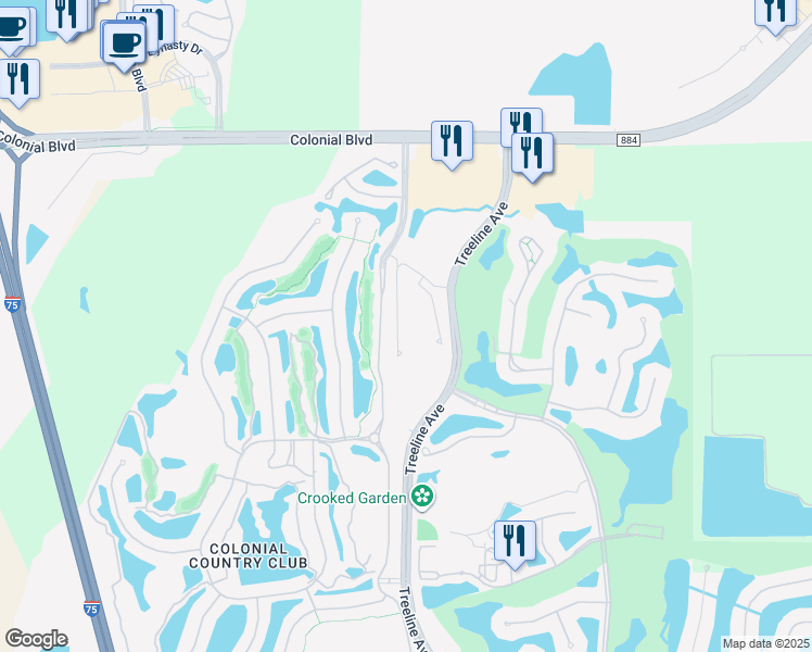 map of restaurants, bars, coffee shops, grocery stores, and more near 9055 Colonial Boulevard in Fort Myers