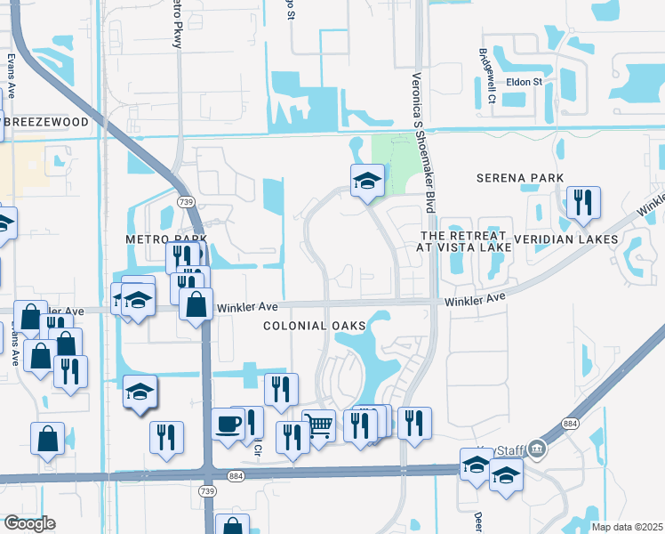 map of restaurants, bars, coffee shops, grocery stores, and more near 3808-3814 Schoolhouse Rd E in Fort Myers