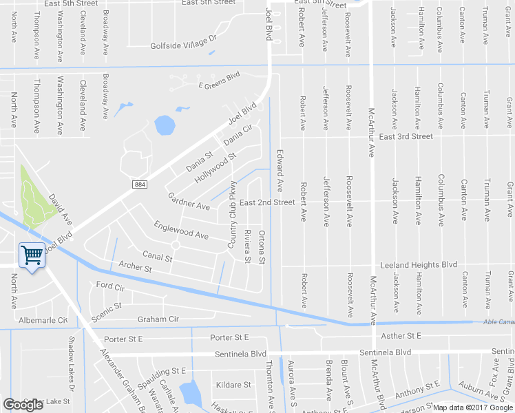 map of restaurants, bars, coffee shops, grocery stores, and more near 124 Sebring Circle in Lehigh Acres