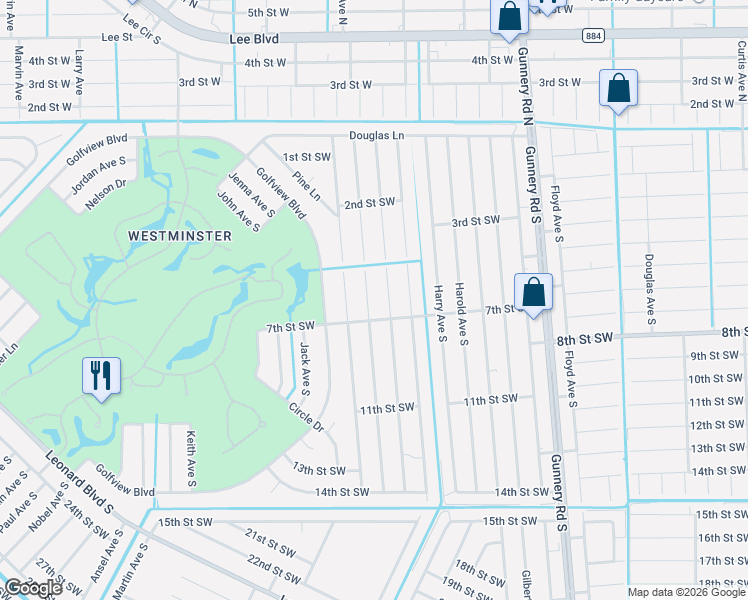 map of restaurants, bars, coffee shops, grocery stores, and more near 315 Ichabod Avenue in Lehigh Acres