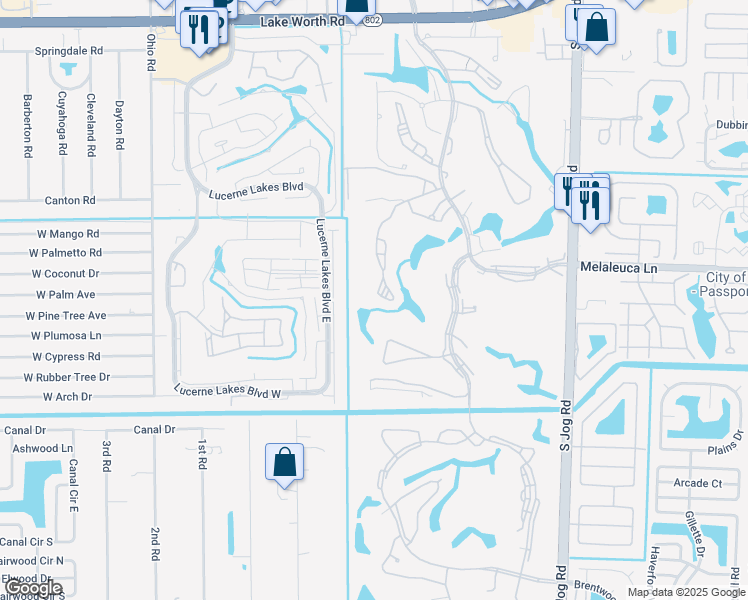 map of restaurants, bars, coffee shops, grocery stores, and more near 4487 Luxemburg Court in Lake Worth