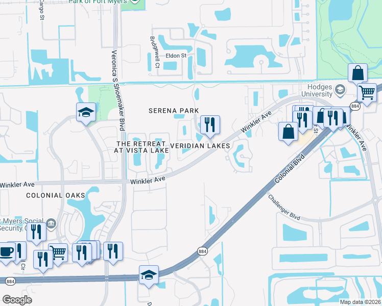 map of restaurants, bars, coffee shops, grocery stores, and more near 3853 Tilbor Circle in Fort Myers