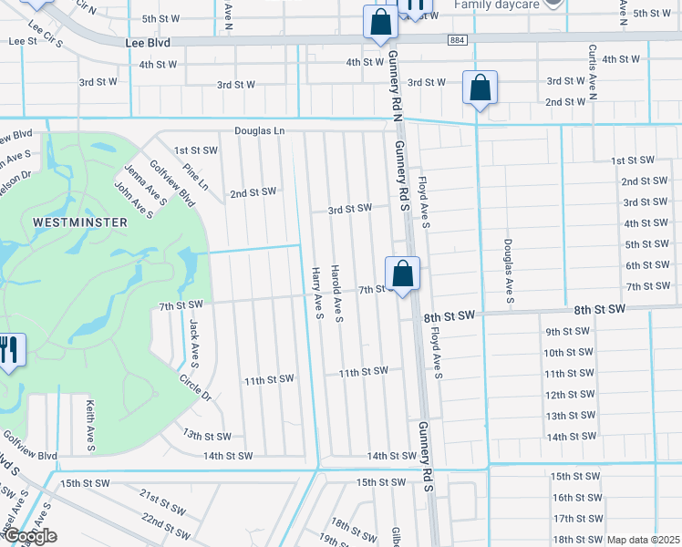 map of restaurants, bars, coffee shops, grocery stores, and more near 337 Harold Avenue South in Lehigh Acres