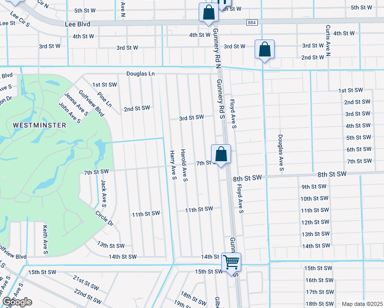 map of restaurants, bars, coffee shops, grocery stores, and more near 336 Gordon Avenue South in Lehigh Acres