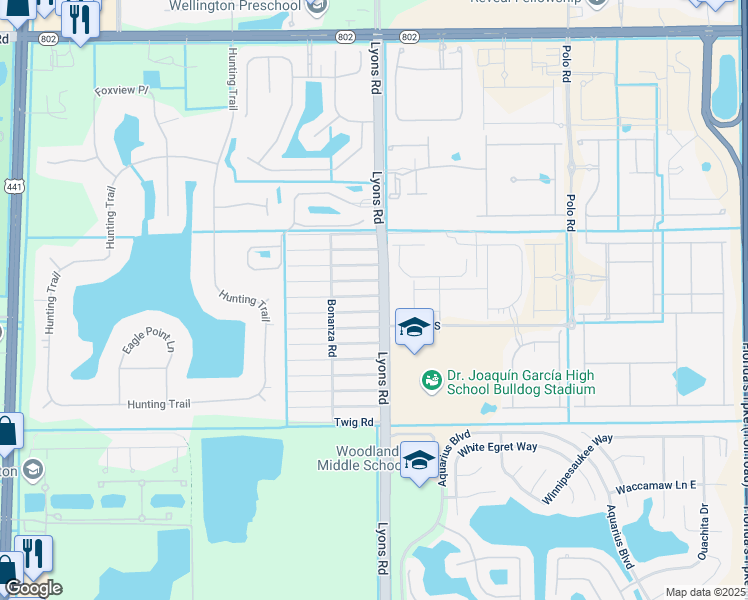 map of restaurants, bars, coffee shops, grocery stores, and more near 9034 Fountain Road in Lake Worth