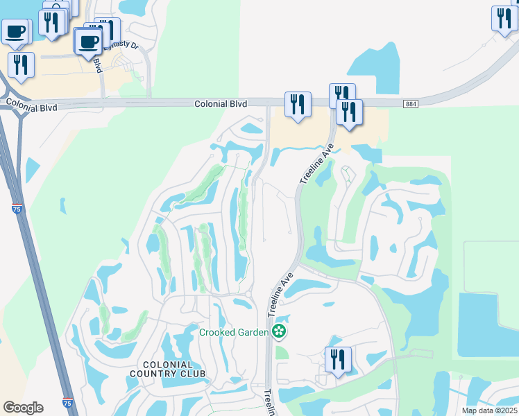 map of restaurants, bars, coffee shops, grocery stores, and more near 9055 Colonial Boulevard in Fort Myers