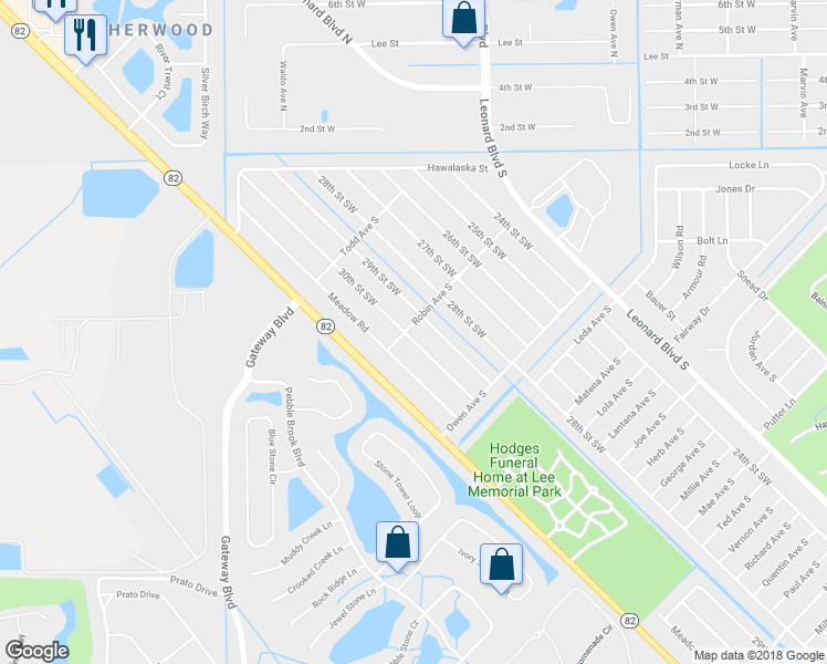 map of restaurants, bars, coffee shops, grocery stores, and more near 5148-5150 30th Street Southwest in Lehigh Acres