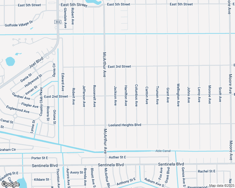 map of restaurants, bars, coffee shops, grocery stores, and more near 2901 East 2nd Street in Lehigh Acres