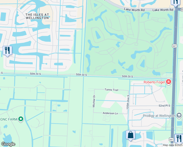 map of restaurants, bars, coffee shops, grocery stores, and more near 10891 Fairmont Village Drive in Lake Worth