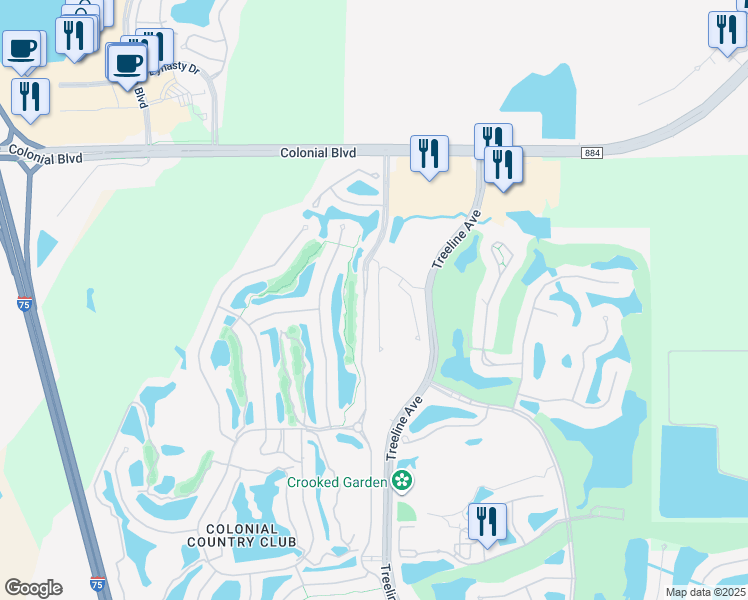 map of restaurants, bars, coffee shops, grocery stores, and more near 9055 Colonial Boulevard in Fort Myers
