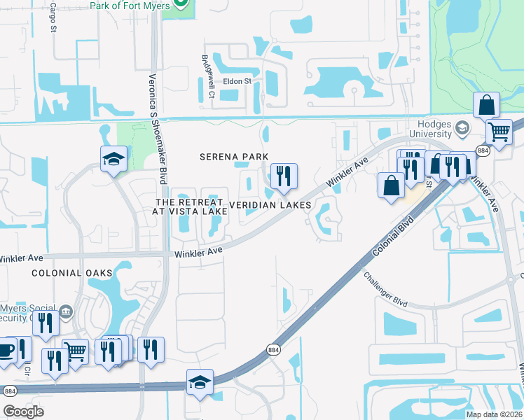 map of restaurants, bars, coffee shops, grocery stores, and more near 3853 Tilbor Circle in Fort Myers