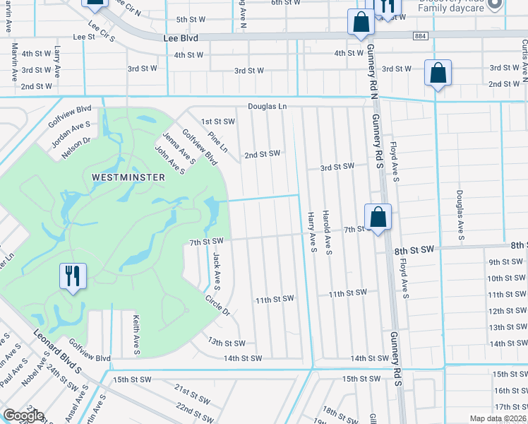 map of restaurants, bars, coffee shops, grocery stores, and more near 315 Ichabod Avenue in Lehigh Acres