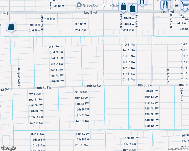 map of restaurants, bars, coffee shops, grocery stores, and more near 3707 6th Street Southwest in Lehigh Acres