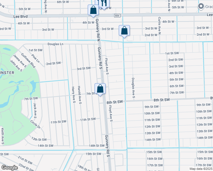 map of restaurants, bars, coffee shops, grocery stores, and more near 316 Floyd Avenue South in Lehigh Acres