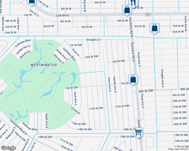 map of restaurants, bars, coffee shops, grocery stores, and more near 315 Ichabod Avenue in Lehigh Acres