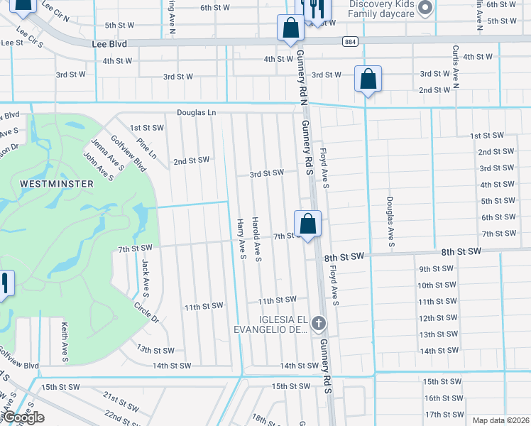map of restaurants, bars, coffee shops, grocery stores, and more near 337 Harold Avenue South in Lehigh Acres