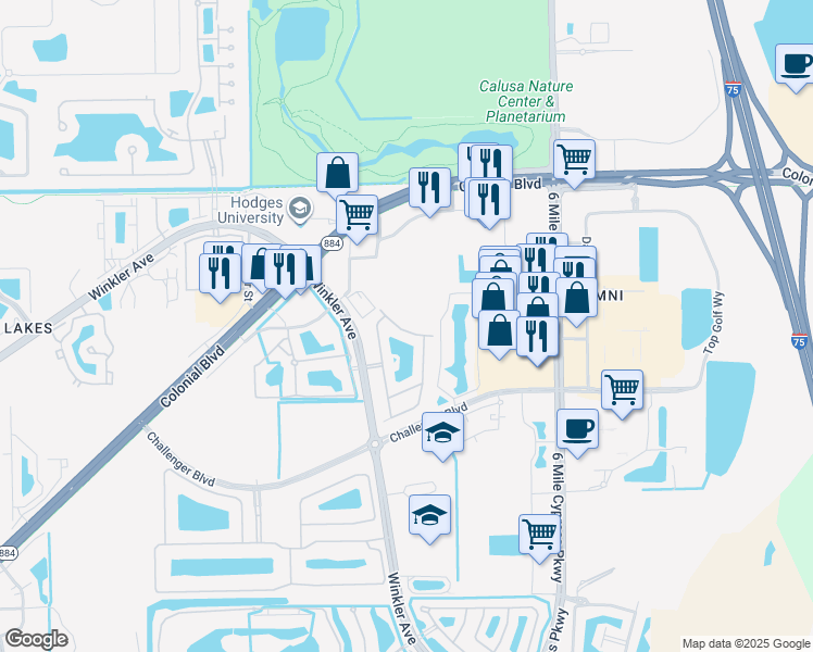 map of restaurants, bars, coffee shops, grocery stores, and more near 4017 Cherrybrook Loop in Fort Myers