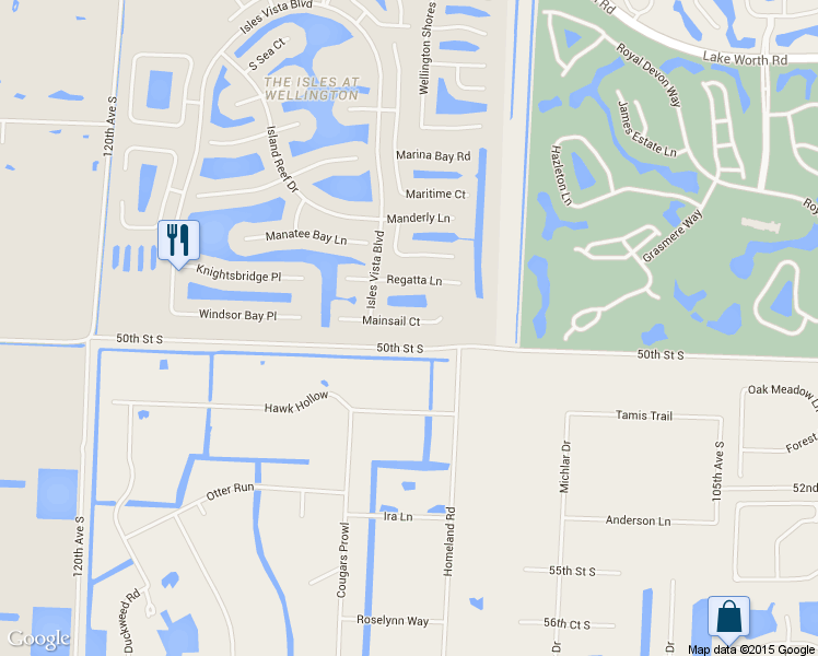 map of restaurants, bars, coffee shops, grocery stores, and more near 11224 Mainsail Court in Wellington