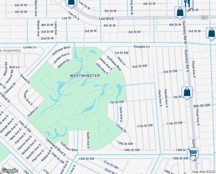 map of restaurants, bars, coffee shops, grocery stores, and more near 2127 Oxford Ridge Circle in Lehigh Acres