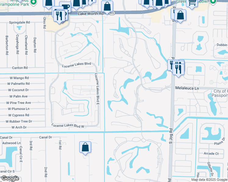 map of restaurants, bars, coffee shops, grocery stores, and more near 4487 Luxemburg Court in Lake Worth