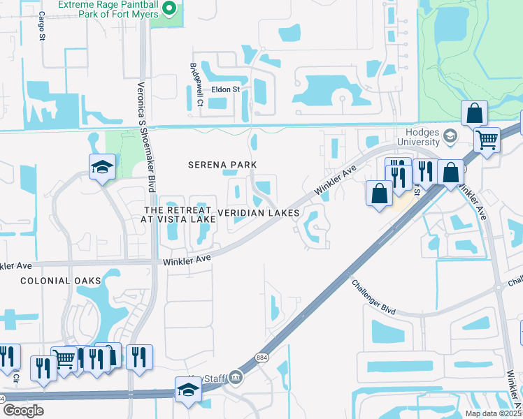 map of restaurants, bars, coffee shops, grocery stores, and more near in Fort Myers