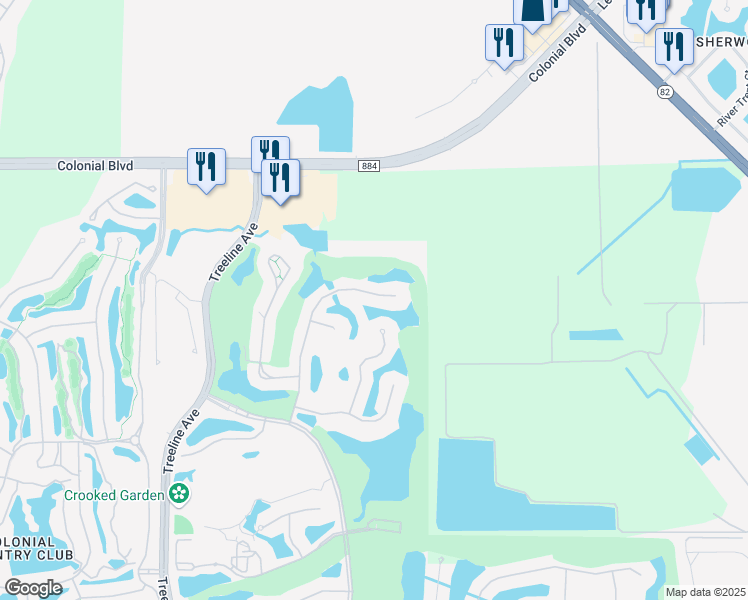 map of restaurants, bars, coffee shops, grocery stores, and more near 9279 Trieste Drive in Fort Myers