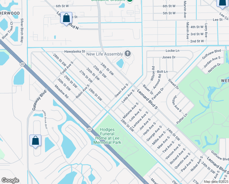 map of restaurants, bars, coffee shops, grocery stores, and more near 5108 26th Street Southwest in Lehigh Acres