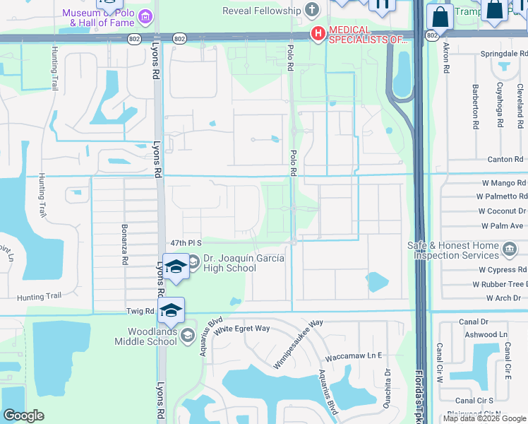 map of restaurants, bars, coffee shops, grocery stores, and more near 8812 42nd Place South in Lake Worth