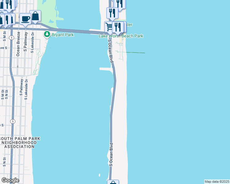 map of restaurants, bars, coffee shops, grocery stores, and more near 3120 Florida A1A in Palm Beach