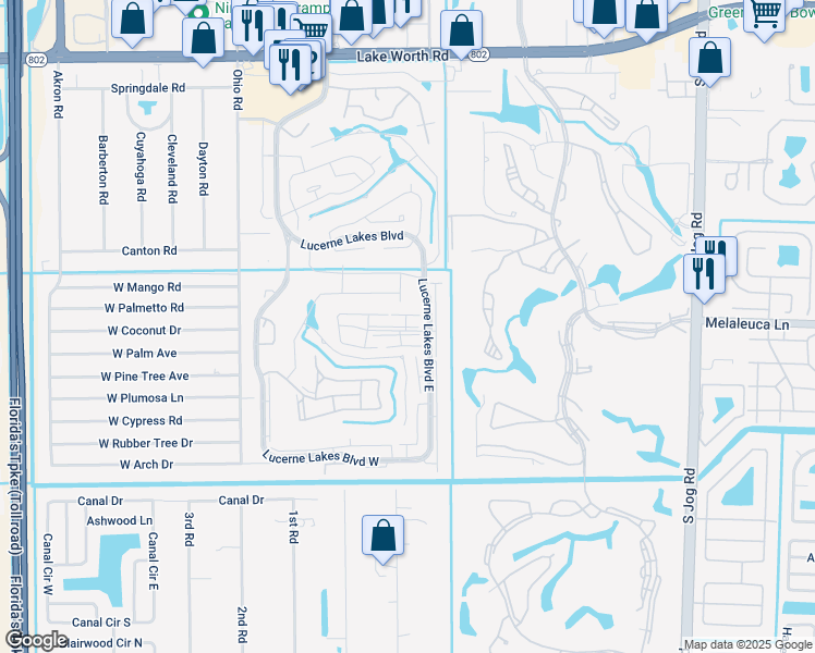 map of restaurants, bars, coffee shops, grocery stores, and more near 7113 Golf Colony Court in Lake Worth