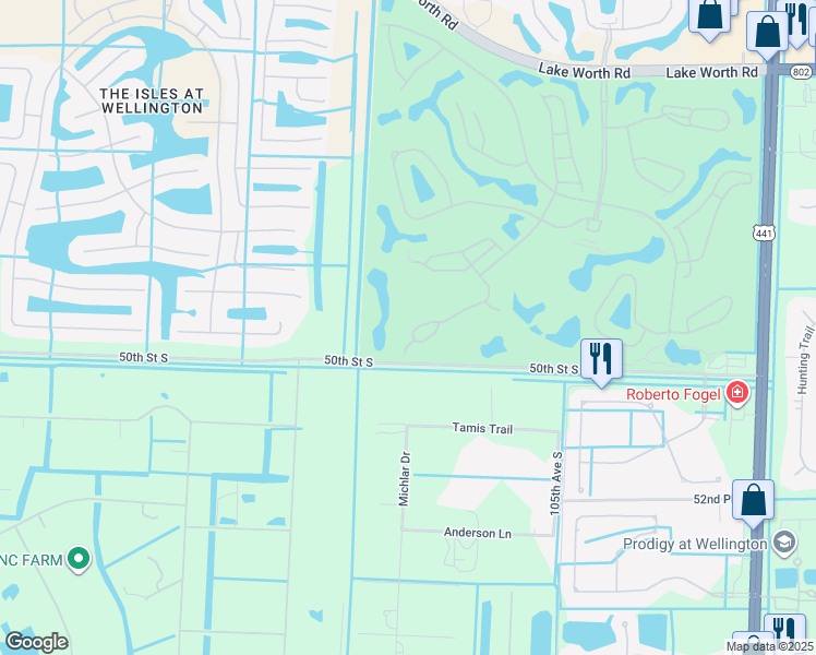 map of restaurants, bars, coffee shops, grocery stores, and more near 10849 Fairmont Village Drive in Lake Worth