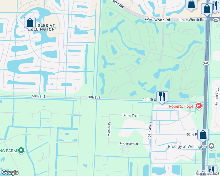 map of restaurants, bars, coffee shops, grocery stores, and more near 10849 Fairmont Village Drive in Lake Worth