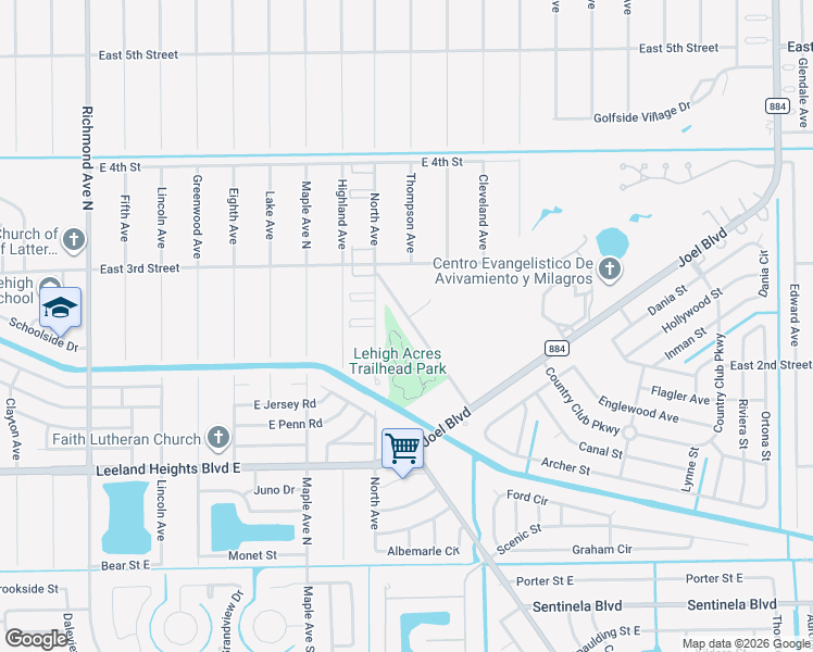 map of restaurants, bars, coffee shops, grocery stores, and more near 234 David Avenue in Lehigh Acres