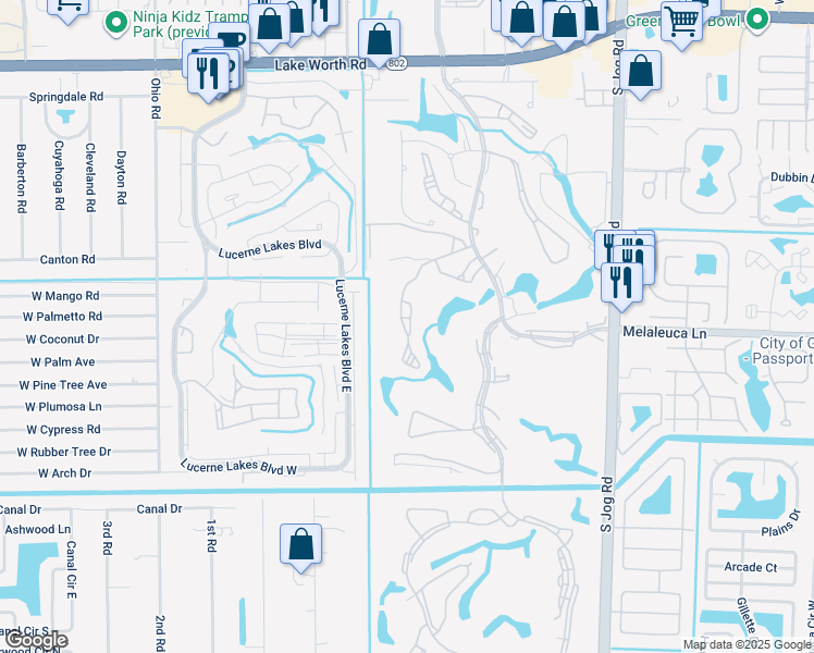 map of restaurants, bars, coffee shops, grocery stores, and more near 4471 Luxemburg Court in Lake Worth