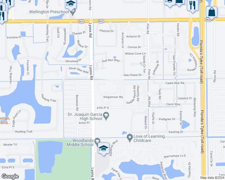 map of restaurants, bars, coffee shops, grocery stores, and more near 4599 87th Drive South in Lake Worth