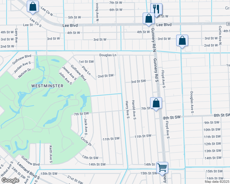 map of restaurants, bars, coffee shops, grocery stores, and more near 226 Hightower Avenue South in Lehigh Acres