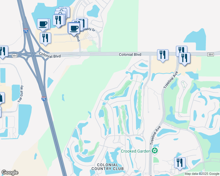 map of restaurants, bars, coffee shops, grocery stores, and more near 9056 Shadow Glen Way in Fort Myers