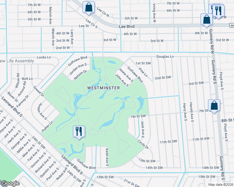 map of restaurants, bars, coffee shops, grocery stores, and more near 4725 Walworth Court in Lehigh Acres