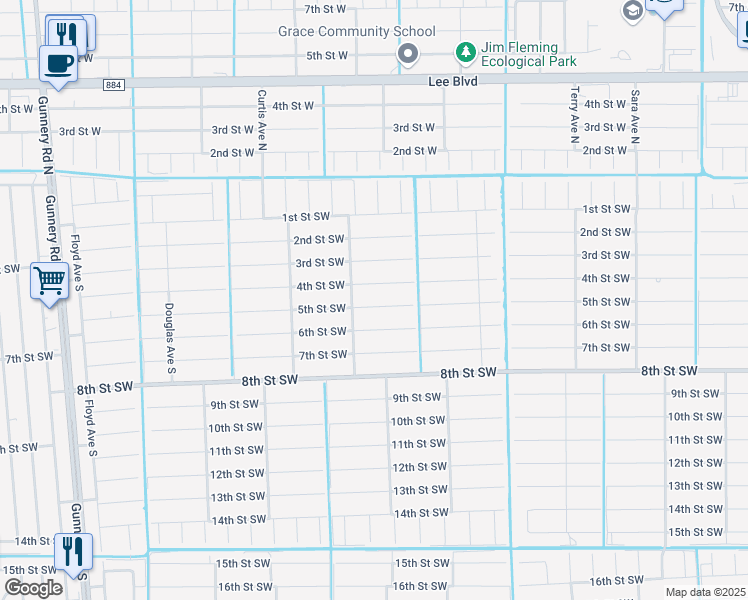 map of restaurants, bars, coffee shops, grocery stores, and more near 3814 5th Street Southwest in Lehigh Acres