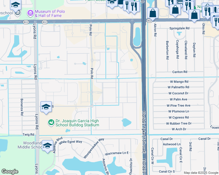 map of restaurants, bars, coffee shops, grocery stores, and more near 8316 Cadre Noir Road in Lake Worth