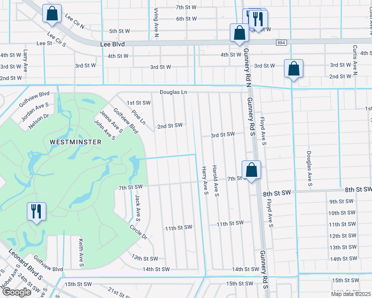 map of restaurants, bars, coffee shops, grocery stores, and more near 226 Hightower Avenue South in Lehigh Acres