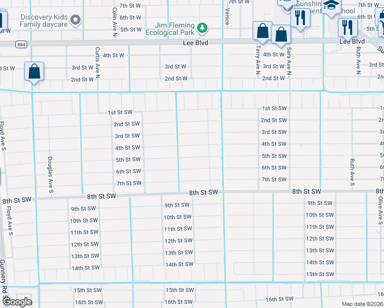 map of restaurants, bars, coffee shops, grocery stores, and more near 3716 5th Street Southwest in Lehigh Acres