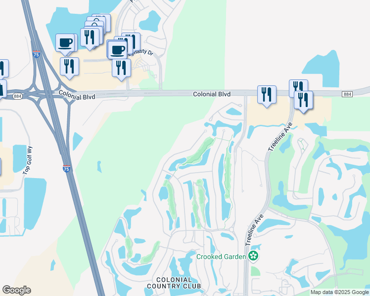 map of restaurants, bars, coffee shops, grocery stores, and more near 9056 Shadow Glen Way in Fort Myers