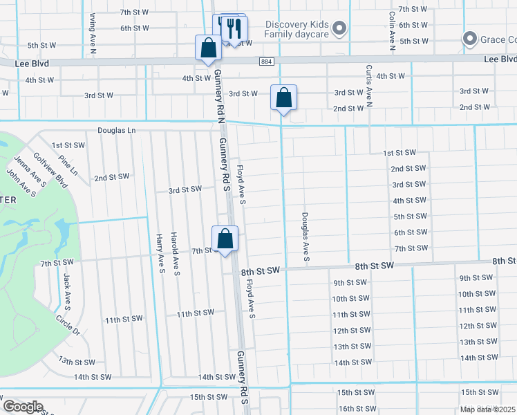 map of restaurants, bars, coffee shops, grocery stores, and more near 4313 4th Street Southwest in Lehigh Acres
